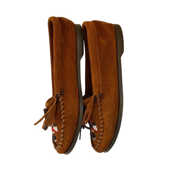MinneTonka Moccasin Size 9.5 Brown Thunderbird - Picture 4 of 6